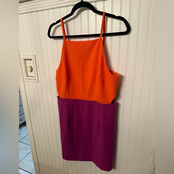 NWT French Connection Whisper Colorblock Side Cut Out Dress 10 - Picture 1 of 8